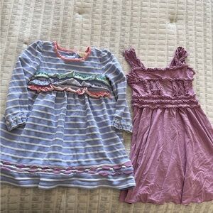 Striped and Ruffled Kids Dress Set